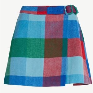 Plaid Mini Skirt in Blue, Green & Red